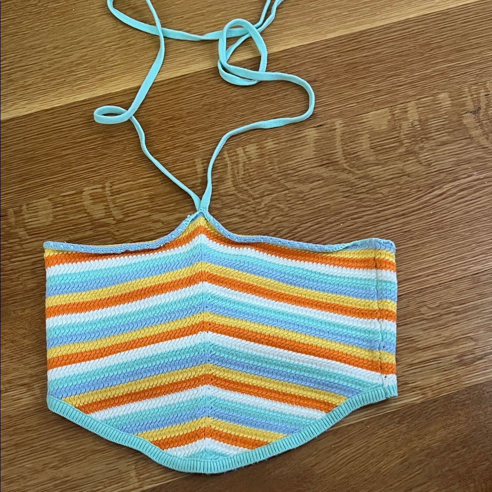 Striped Knit Halter Top